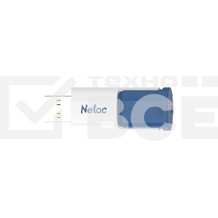 Флеш диск Netac U182 Blue 64Gb <NT03U182N-064G-30BL>, USB3.0, сдвижной корпус, пластиковая бело-синяя