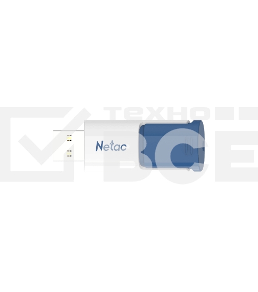 Флеш диск Netac U182 Blue 64Gb <NT03U182N-064G-30BL>, USB3.0, сдвижной корпус, пластиковая бело-синяя