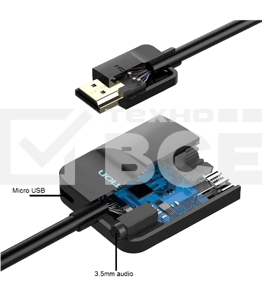 Мультимедиа конвертер Vention HDMI > VGA + аудио