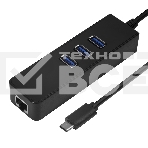 Cетевой адаптер Greenconnect USB 3.1 Тип C M -> Ethernet RJ-45 F Lan Card + USB 2.0-хаб на 3 порта (GCR-UC2CL01), фото3