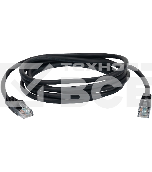 Патч-корд Buro UTP 4 пары cat5E CCA molded 2м черный RJ-45 (m)-RJ-45 (m)