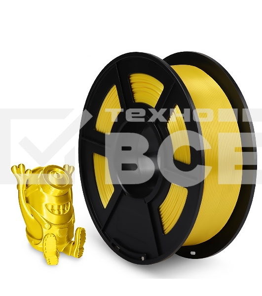 Филамент NVPRINT Silk PLA+ Yellow для 3D печати диаметр 1.75мм  длина 330 метров  масса 1 кг