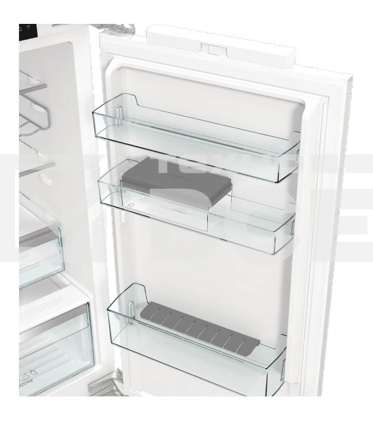 Встраиваемый холодильник Gorenje NRKI517E82WF, полезный объем 244 л, электронное управление, цифровой дисплей, автоматическое размораживание No Frost, быстрое замораживание, интенсивное охлаждение, зона свежести с контролем влажности, инверторный компрессор, энергоэффективность А+