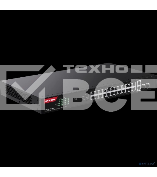 Коммутатор неуправляемый IP-COM G1128P-24-410W PoE, 28 портов, 26x1 Гбит/с, SFP 2x1 Гбит/с, PoE 24x30 Вт (до 370 Вт)