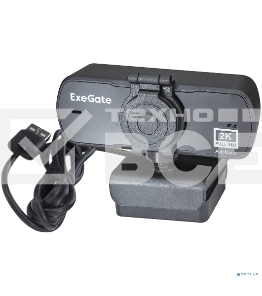 Веб-камера ExeGate Stream C940 Wide 2K 2560x1440, 30 кадр/с, USB Type-A, микрофон (шумоподавление), универсальное крепление