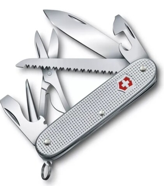 Нож Victorinox Farmer X Alox, 93 мм, 10 функций, алюминиевая рукоять, серебристый