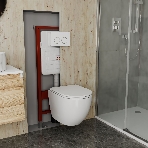 Комплект BAU 6 в 1: усиленная инсталляция BAU IDEAL, унитаз подвесной безободковый торнадо обратного потока Bau Dream 52х36 Hurricane-2, сиденье дюропласт микролифт, клавиша BAU Round, белый/хром, фото4