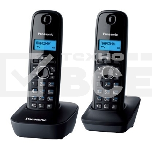 Телефон беспроводной (DECT) Panasonic KX-TG1612RUH (серый) {Доп трубка в комплекте,АОН, Caller ID,12 мелодий звонка,поиск трубки}