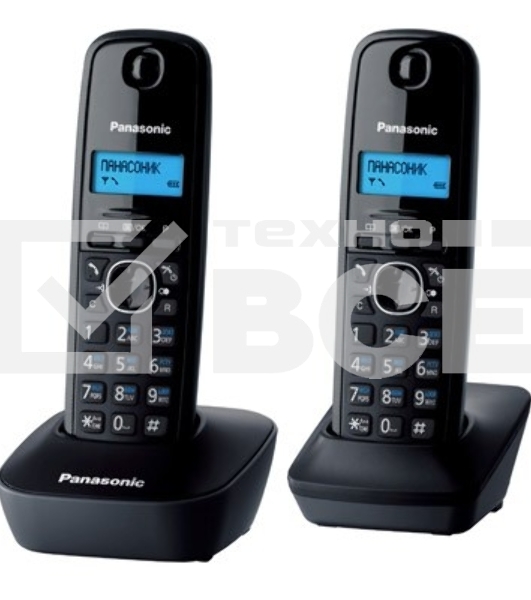 Телефон беспроводной (DECT) Panasonic KX-TG1612RUH (серый) {Доп трубка в комплекте,АОН, Caller ID,12 мелодий звонка,поиск трубки}