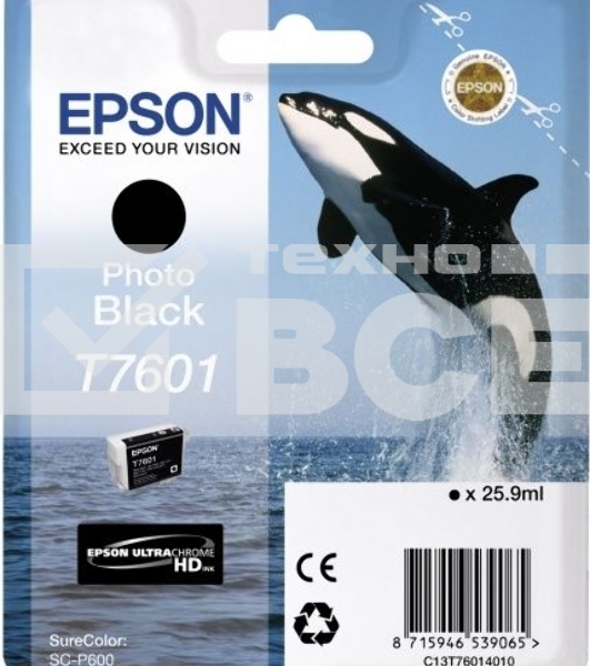 Картридж струйный EPSON C13T76014010 черный фото (26 мл) для SC-P600