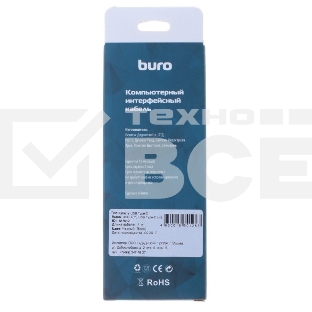 Кабель Buro USB A(m)-USB Type-C (m) черный 1м (BHP RET TYPEC1 BL)