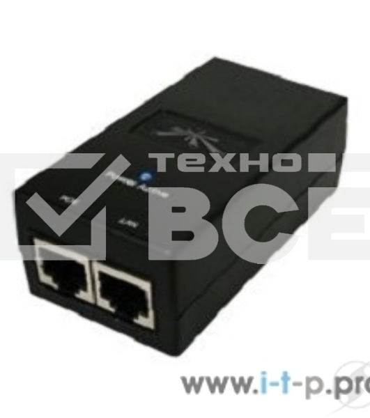 Блок питания [POE-48-24W-G EU] Ubiquiti POE-48-24W-G 48В 0.5А Passive PoE, стандарт передачи данных Gigabit Ethernet(2308)