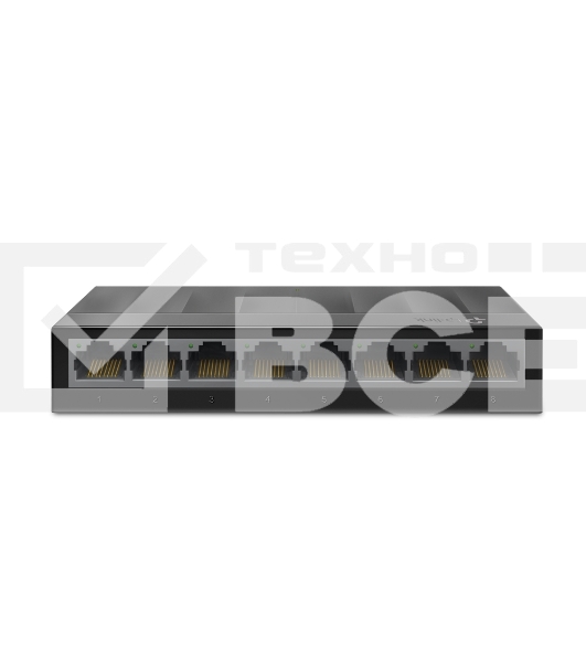 Коммутатор 8 ports Giga Unmanaged switch, 8 10/100/1000Mbps RJ-45 ports, plastic shell, desktop and wall mountable