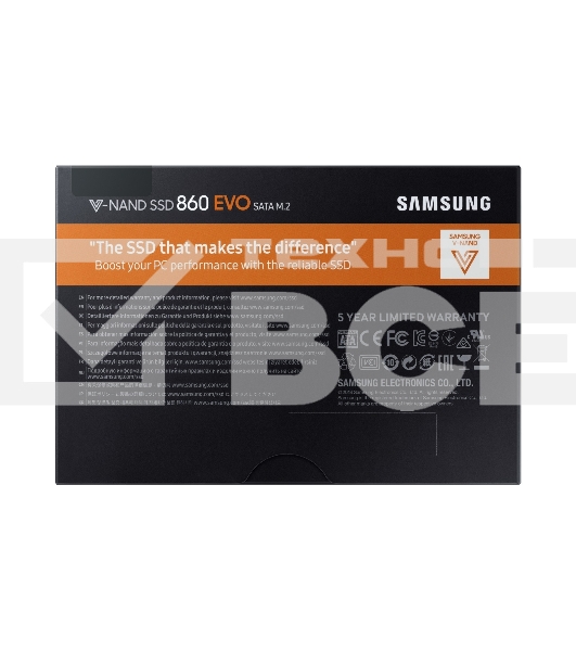 Накопитель SSD Samsung 860 EVO, 250Gb, SATA III, M.2 2280, R/W 550/520
