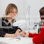 Лупа на струбцине Rexant, круглая, 8D, с подсветкой, белая 31-0021, фото3