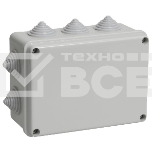 Коробка КМ41241 распаячная Iek UKO10-150-110-070-K41-44 для о/п 150х110х70 мм IP44 (RAL7035, 10 гермовводов)