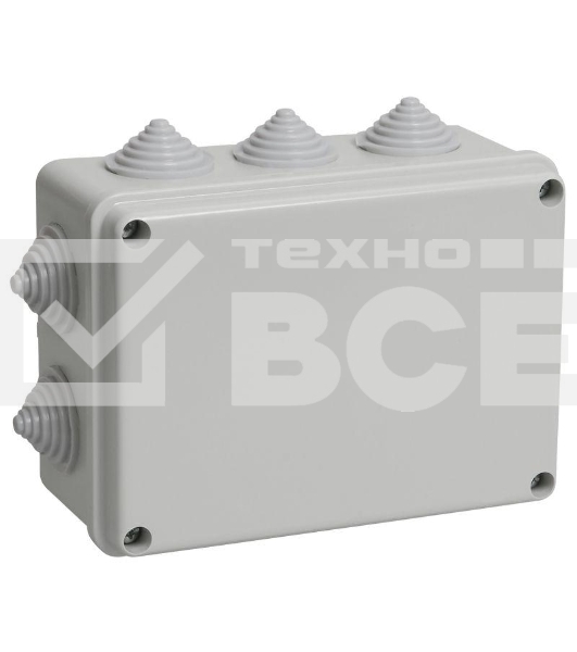 Коробка КМ41241 распаячная Iek UKO10-150-110-070-K41-44 для о/п 150х110х70 мм IP44 (RAL7035, 10 гермовводов)