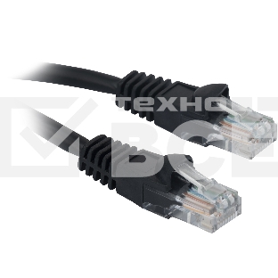 Патч-корд Buro UTP 4 пары cat5E CCA molded 2м черный RJ-45 (m)-RJ-45 (m)