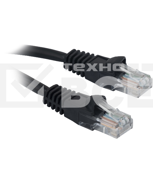 Патч-корд Buro UTP 4 пары cat5E CCA molded 2м черный RJ-45 (m)-RJ-45 (m)
