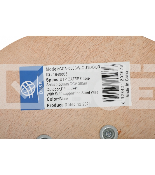 Кабель сетевой Ningbo UTP 4 пары cat5E solid 0.5мм CCA molded 305м серый outdoor стальной трос