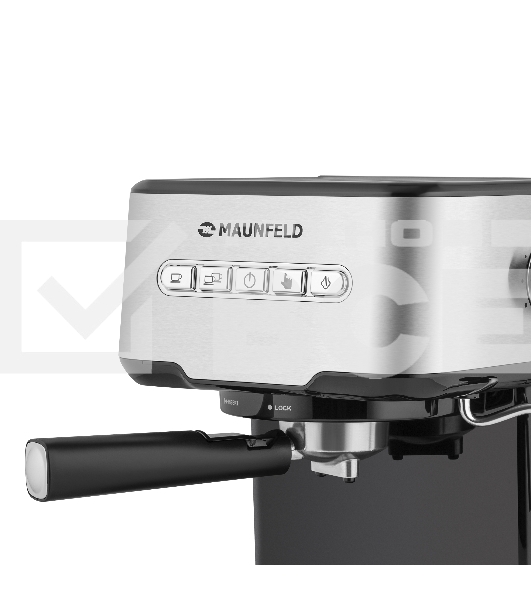Кофеварка рожковая Maunfeld MF-724S нержавеющая сталь, исп. кофе - молотый, 1.5 л, 850 Вт, 15 Бар.