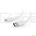 Кабель USB Cablexpert CCP-USB3-AMCM-1M-W, USB3.0 AM/USB Type-C, 1м, белый, пакет, фото2