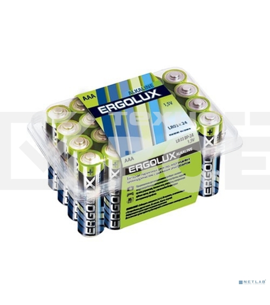 Элемент питания алкалиновый Ergolux LR03 Alkaline BP-24 (уп.24шт)