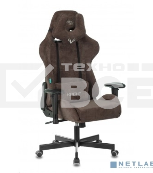Кресло игровое Бюрократ VIKING KNIGHT LT10 FABRIC коричневый крестовина металл/пластик