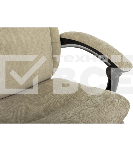 Кресло руководителя Бюрократ T-9950MSG-F Fabric песочный Light-21, крестов. пластик, подст. для ног