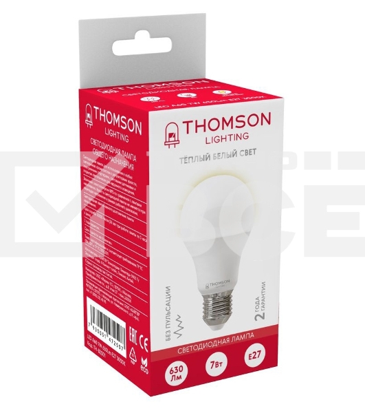 Лампа светодиодная Hiper THOMSON LED A60 7W 630Lm E27 3000K TH-B2001