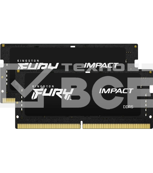 Оперативная память Kingston Fury Impact, DDR5, 32GB (2x16GB), 6000MHz, CL38, ECC SO-DIMM