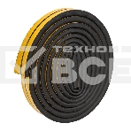 Уплотнитель самоклеящийся, черный, D-профиль 12х10мм, для зазоров 6-9,5мм, упаковка по 6м PROconnect, фото 1