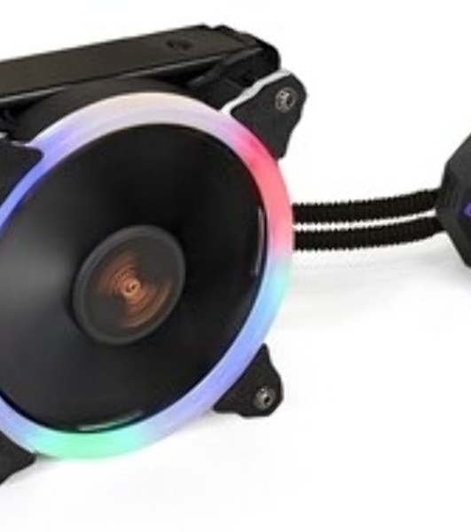 Комплект жидкостного охлаждения ExeGate BlackWater-120V3.PWM.RGb (RGb подсветка, LGA2066/2011/1366/1150/1151/1155/1156/1200/1700/1851/AM4/AM5/FM1/FM2/FM2+/AM2/AM2+/AM3/AM3+, TDP 150W, Fan 120мм 4pin PWM 600-1800RPM Hydro bearing, помпа 3pin 2700RPM, макс. шум 37db, с термопастой, на винтах, черный, Color Box)