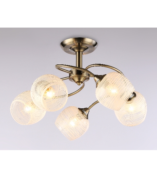 Светильник Ambrella light TR3199/5 SB/CL/FR бронза/прозрачный/белый матовый E27/5 max 40W D600*485