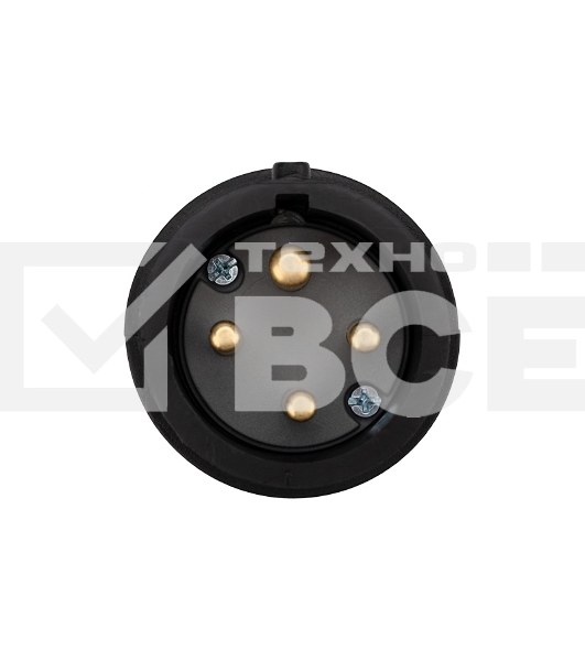 Вилка переносная влагозащищенная 3Р+РЕ, 32 А, IP44 каучук, черная Rexant