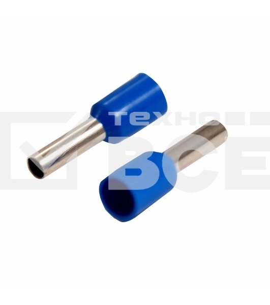Наконечник штыревой втулочный Rexant изолированный, F-8 мм, 2.5 мм², НШВи 2.5-8 / Е 2,5-8 / E2508, синий, в упак. 10 шт.