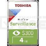 Жесткий диск Toshiba HDD  SATA3 4Tb Surveillance S300 (SMR) 5400  256Mb  (analog HDWT740UZSVA), фото 1