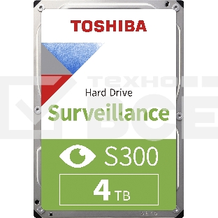 Жесткий диск Toshiba HDD  SATA3 4Tb Surveillance S300 (SMR) 5400  256Mb  (analog HDWT740UZSVA)