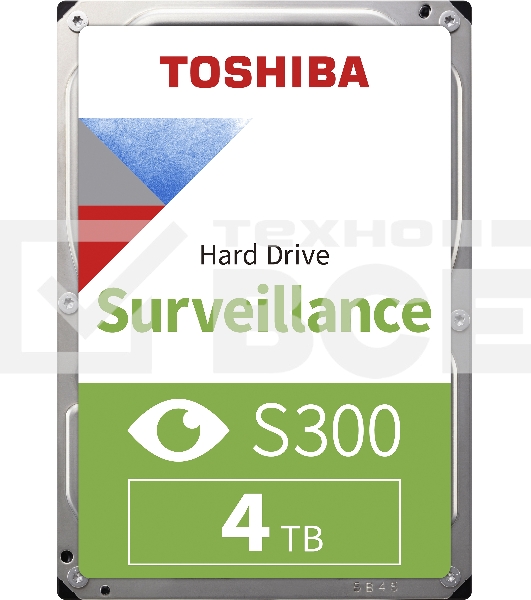 Жесткий диск Toshiba HDD  SATA3 4Tb Surveillance S300 (SMR) 5400  256Mb  (analog HDWT740UZSVA)