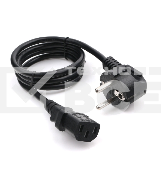 Кабель питания Cablexpert PC-186-1-1M, 1м, Schuko- C13, 3x1кв.мм, черный, с заземлением, пакет