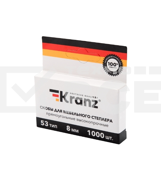 Скобы для мебельного степлера KRANZ 8 мм, тип 53, 1000 шт.