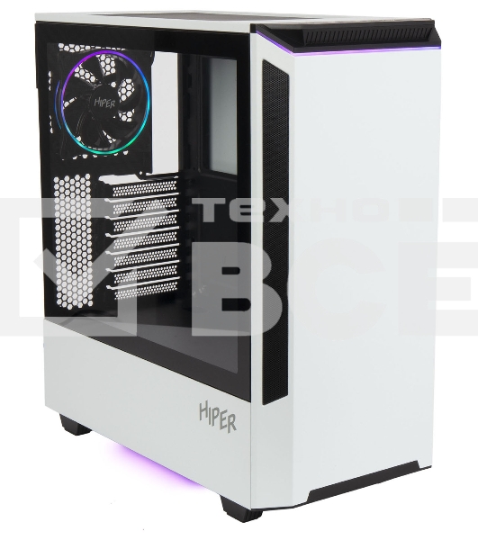 Компьютерный корпус Hiper PW81 белый без БП ATX 3x120мм 2xUSB2.0 2xUSB3.0 audio bott PSU