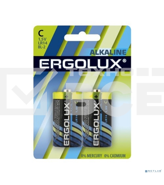 Элемент питания алкалиновый Ergolux LR14 BL-2 LR14 BL-2 1.5В Alkaline (2шт в упаковке)
