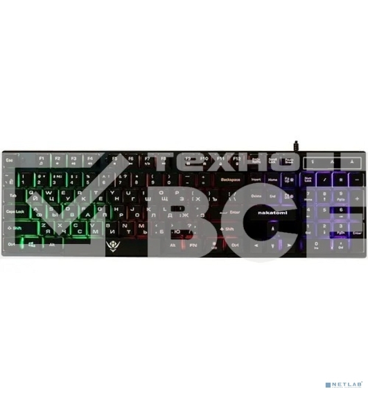 Клавиатура проводная KG-23U BLACK Nakatomi Gaming - игровая с RGb-подсветкой, USB, черная