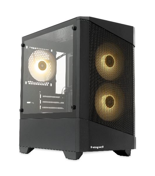 Компьютерный корпус HSPD M330, Mesh Mini-tower, черный, TG, 0.6 SPCC, 3x120mm ARGB mATX, mITX 175/330/160mm 2x2.5', 2x3.5', 4xPCI 1xUSB-A 3.0, 2xUSB-A1.0 365x216x405mm