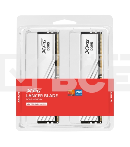 Оперативная память XPG Lancer Blade, DDR5, 32GB (2x16GB), 6000MHz, CL34, с радиаторами, белый