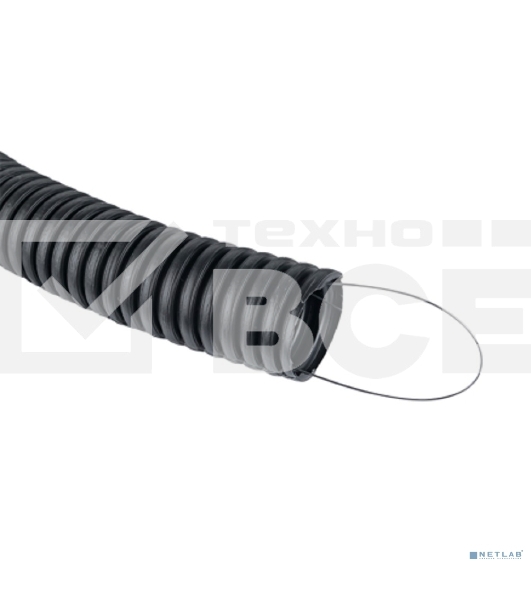 Труба гофрированная ПНД EKF tpnd-32n Plast с зондом d 32 мм черная EKF PROxima бухта 50 м