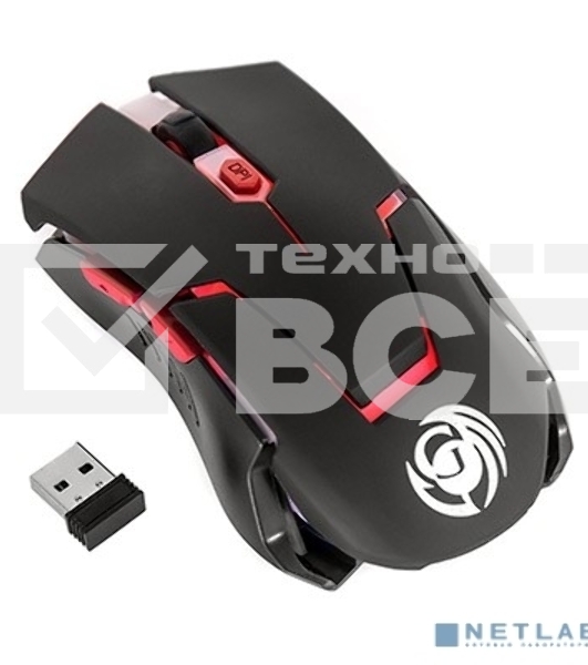 Мышь беспроводная Dialog Gan-Kata MRGK-12U черный, 1600 dpi, радиоканал, USB, кнопки - 6