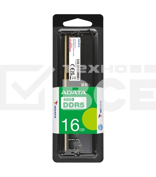 Оперативная память ADATA, DDR5, 16Gb (1x16Gb), 4800MHz, CL40, UDIMM