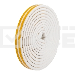 Уплотнитель самоклеящийся, белый, D-профиль 9х7,5мм, для зазоров 3-5мм, упаковка по 6м PROconnect, фото 1